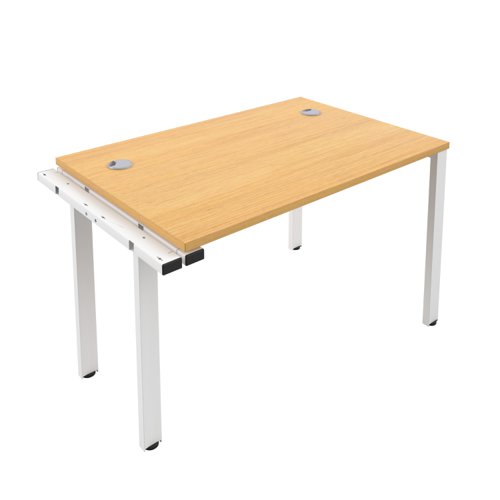 CB Bench Extension with Cable Ports: 1 Person 1400 X 800 Nova Oak/White