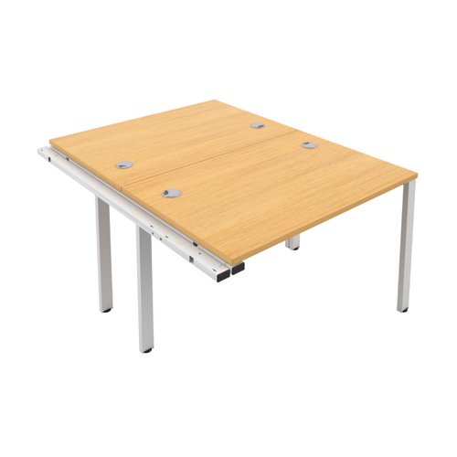 CB Bench Extension with Cable Ports: 2 Person 1400 X 800 Nova Oak/White