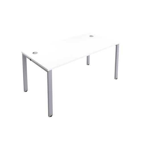 CB Bench with Cable Ports: 1 Person 1400 X 800 White/Silver