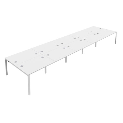CB Bench with Cable Ports: 10 Person 1400 X 800 White/White