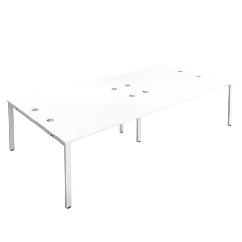 CB Bench with Cable Ports: 4 Person 1400 X 800 White/White