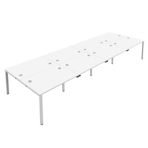 CB Bench with Cable Ports: 8 Person 1400 X 800 White/White