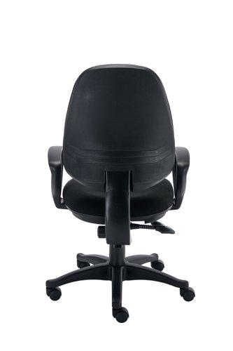 CH0001BK+AC0001FA Versi 2 Lever Operator Chair with Fixed Arms Black