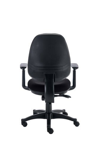 CH0001BK+AC0002AA Versi 2 Lever Operator Chair with Adjustable Arms Black