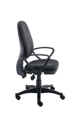 CH0001CH+AC0001FA Versi 2 Lever Operator Chair with Fixed Arms Charcoal
