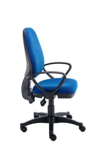CH0001RB+AC0001FA Versi 2 Lever Operator Chair with Fixed Arms Royal Blue