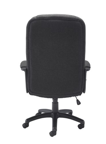 The Keno Office Chair is a generously upholstered executive style chair that offers both comfort and durability. Upholstered in hard-wearing fabric, this chair is perfect for long hours of sitting in the office. It features a black nylon base with twin wheel hooded castors, ensuring easy mobility. The lock-tilt mechanism allows the chair to be locked in the upright position, providing stability and support. The pre-fixed arms with upholstered arm pads add extra comfort and support to your arms and shoulders. With its sleek design and practical features, the Keno Office Chair is the perfect addition to any office space.