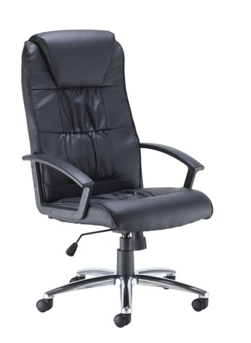 Casino 2 High Back Executive Office Chair with Arms Chrome Base Black CH0211