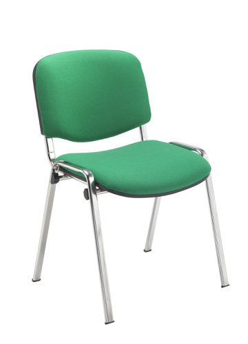 Club Chair - Green Fabric With Chrome Frame