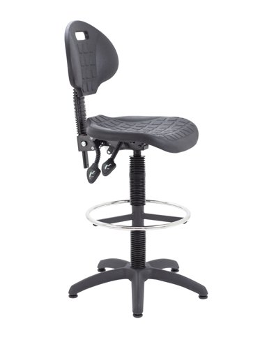 Factory Chair 2 Lever with Draughtsman Kit Static Foot Ring Black