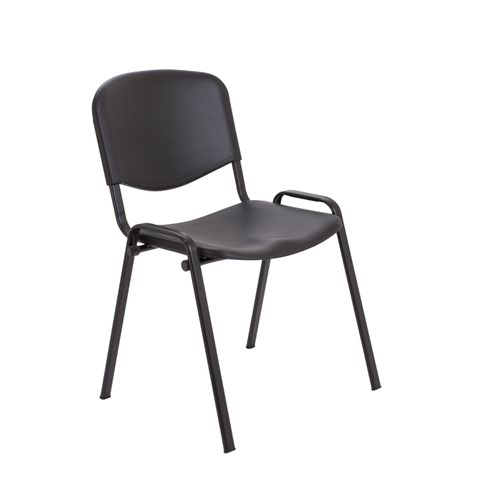Canteen Chair Stackable Wipe Clean Plastic Black CH0506BK