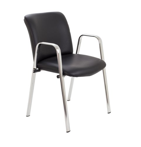 Pavilion Armchair Black PU/Chrome