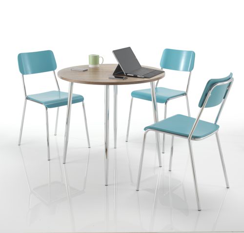 The Ellipse 4 Leg Table is the perfect addition to any modern breakout area. With its versatile and contemporary design, it's sure to complement any decor. The plastic capped feet provide stability, ensuring that the table stays in place even during the most active meetings. The durable and easy-clean top makes it easy to maintain, while the chrome legs add a touch of elegance. Whether you're using it for meetings, brainstorming sessions, or just as a place to relax, the Ellipse 4 Leg Table is the ideal choice.