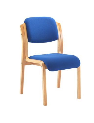 Renoir Stackable Chair Wood Frame Royal Blue Upholstered CH0705RB