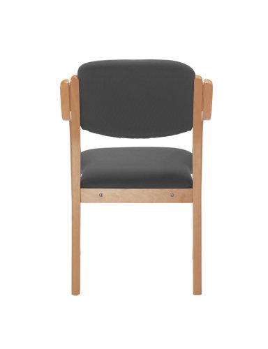 CH0706CH | The Renoir Chair with Arms is a stylish wood-framed armchair that is perfect for conference rooms, reception areas, and waiting rooms. With a generously upholstered seat and back, this chair provides maximum comfort for extended periods of sitting. The polished wood frame adds a touch of elegance to any space, while the ability to stack up to 4 high makes it easy to store when not in use. Whether you're looking for a comfortable and stylish seating option for your office or waiting area, the Renoir Chair with Arms is the perfect choice.