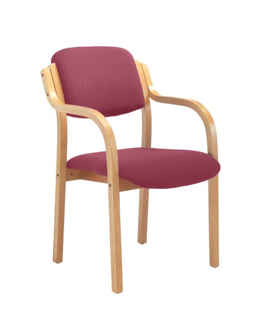 First Wooden Frame Side Chair with Arms Claret CH0706CL