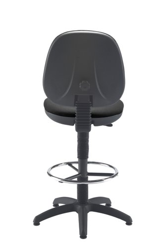 CH0709CH+AC1014 Zoom Mid-Back Draughtsman Chair Static Foot Ring Charcoal