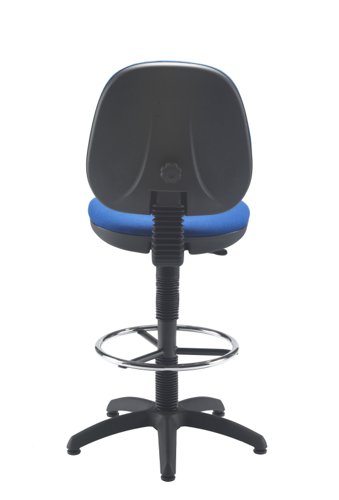 CH0709RB+AC1014 Zoom Mid-Back Draughtsman Chair Static Foot Ring Royal Blue