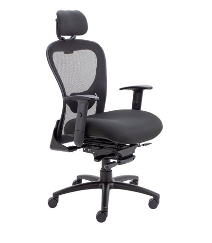 Strata High back Task Chair - Mesh Backrest And Seat Slide - Black