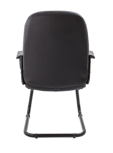 CH0766 | The Canasta Visitor Chair is the perfect addition to any office or waiting room. This great value leather-look visitor's chair comes with fixed arms for added comfort and support. The sturdy black powder-coated cantilever base ensures stability and durability, while the stylish stitching detail adds a touch of elegance to any space. Whether you're looking for a comfortable seating option for your clients or guests, or simply want to add a touch of style to your office, the Canasta Visitor Chair is the perfect choice. With its sleek design and high-quality construction, this chair is sure to impress. So why wait? Order your Canasta Visitor Chair today and experience the benefits for yourself!