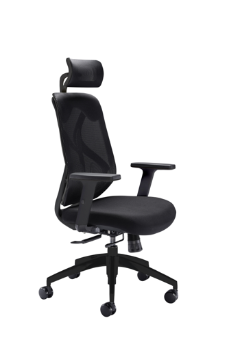 MALDINI HIGH BACK OFFICE CHAIR : BLACK/BLACK