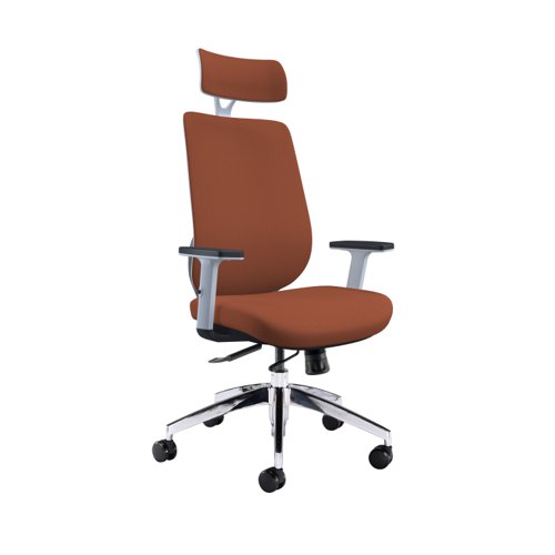 Maldini High Back Office Chair Orange/White