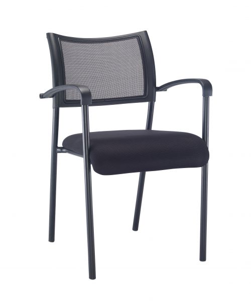 Jemini Jupiter Mesh Back Conference 4 Leg Arm Chair W/Black Frame KF79893
