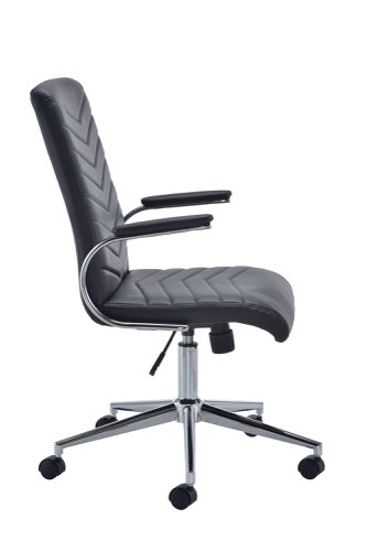 Baresi PU High Back Executive Office Chair with Arms Chrome Base Black CH0789BK