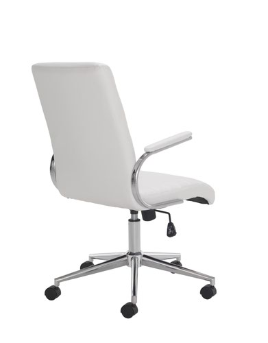 Baresi PU High Back Executive Office Chair with Arms Chrome Base White CH0789WH