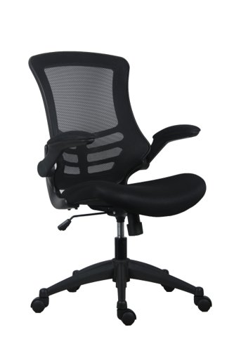 Marlos Mesh Back Office Chair with Folding Arms Black