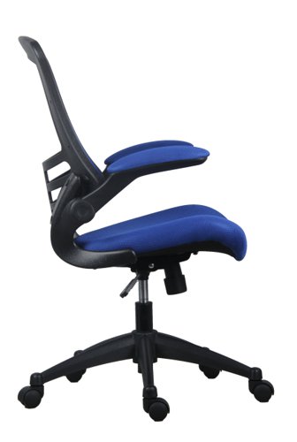 Marlos Mesh Back Office Chair With Folding Arms : Blue