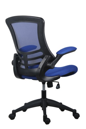 Marlos Mesh Back Office Chair With Folding Arms : Blue