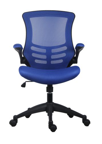 Marlos Mesh Back Office Chair With Folding Arms - Blue