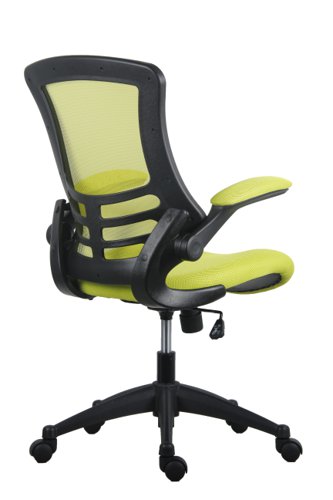 Marlos Mesh Back Office Chair With Folding Arms - Green