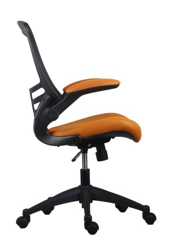 Marlos Mesh Back Office Chair With Folding Arms - Orange