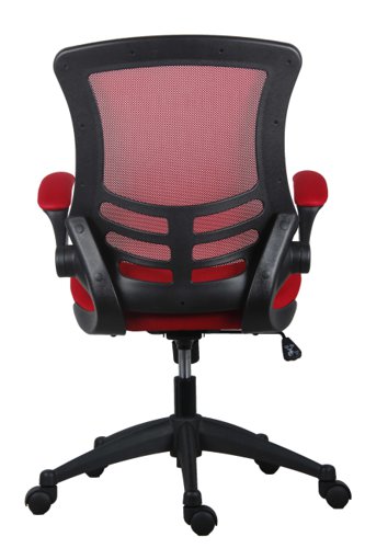 CH0790RD Marlos Mesh Back Office Chair With Folding Arms Red