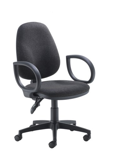 Concept High Back Chair With Fixed Arms - Charcoal