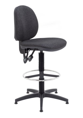 Concept Mid-Back Fixed Draughtsman-Kit Chair : Charcoal