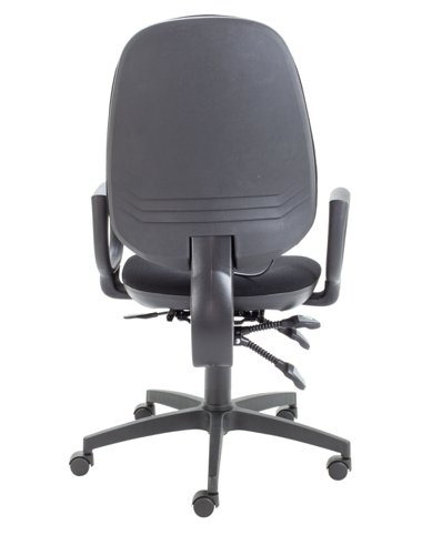 Maxi Ergo Chair With Lumbar Pump + Fixed Arms Black