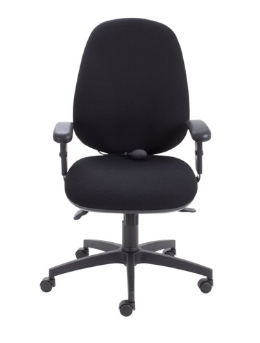 Maxi Ergo Chair With Lumbar Pump + Adjustable Arms : Black