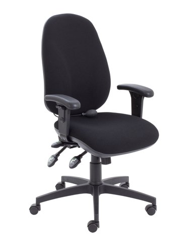 Maxi Ergo Chair with Lumbar Pump Adjustable Arms Black