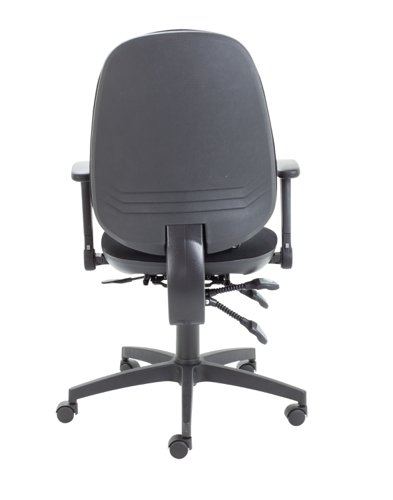 CH0808BK+AC1082 Maxi Ergo Chair With Lumbar Pump + Folding Arms Black