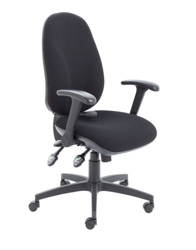 Maxi Ergo Chair with Lumbar Pump Folding Arms Black