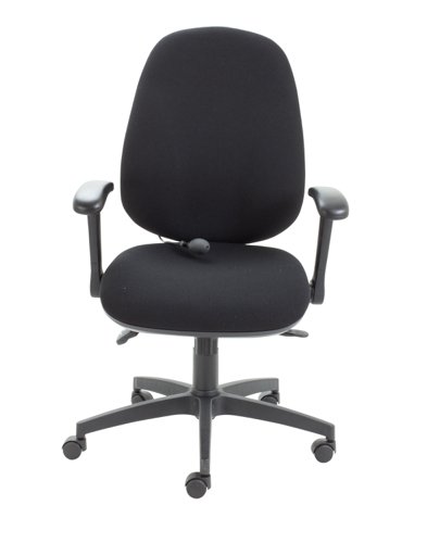 Maxi Ergo Chair with Lumbar Pump Folding Arms Black