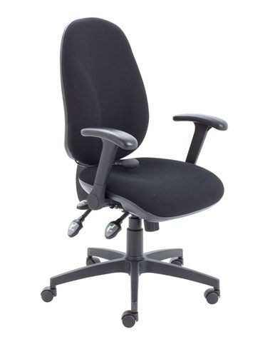 Maxi Ergo With Lumbar Pump + Folding Arms Black