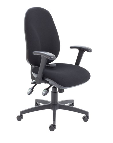 Maxi Ergo Chair With Lumbar Pump + Folding Arms : Black