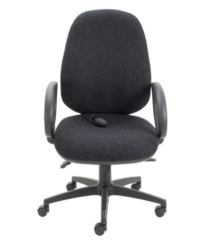 Maxi Ergo Chair with Lumbar Pump Fixed Arms Charcoal