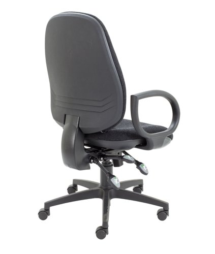 Maxi Ergo Chair with Lumbar Pump Fixed Arms Charcoal