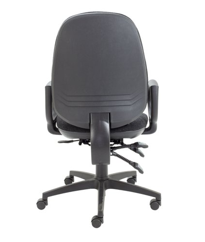 Maxi Ergo Chair with Lumbar Pump Fixed Arms Charcoal