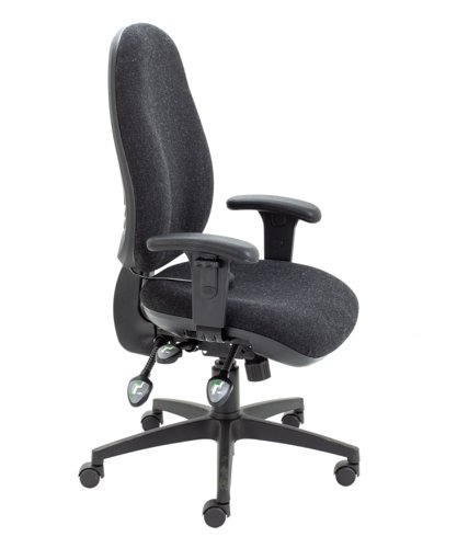 Maxi Ergo Chair with Lumbar Pump Adjustable Arms Charcoal